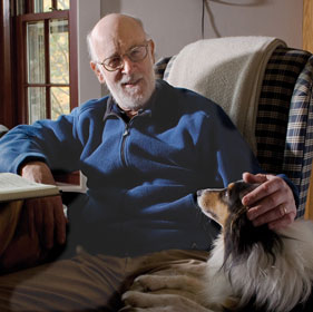 picture of rennie mcquilkin and his dog wizard